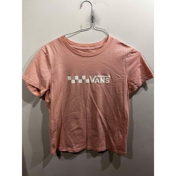 Vans Logo Women's T-Shirt Size Large Trecker Graphic Salmon Grunge Punk Skate - Picture 1 of 5